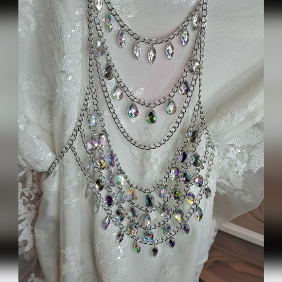 Aurora Borealis Rainbow Rhinestone C Bling Top Southern Fried Chics Bout… - Picture 3 of 7